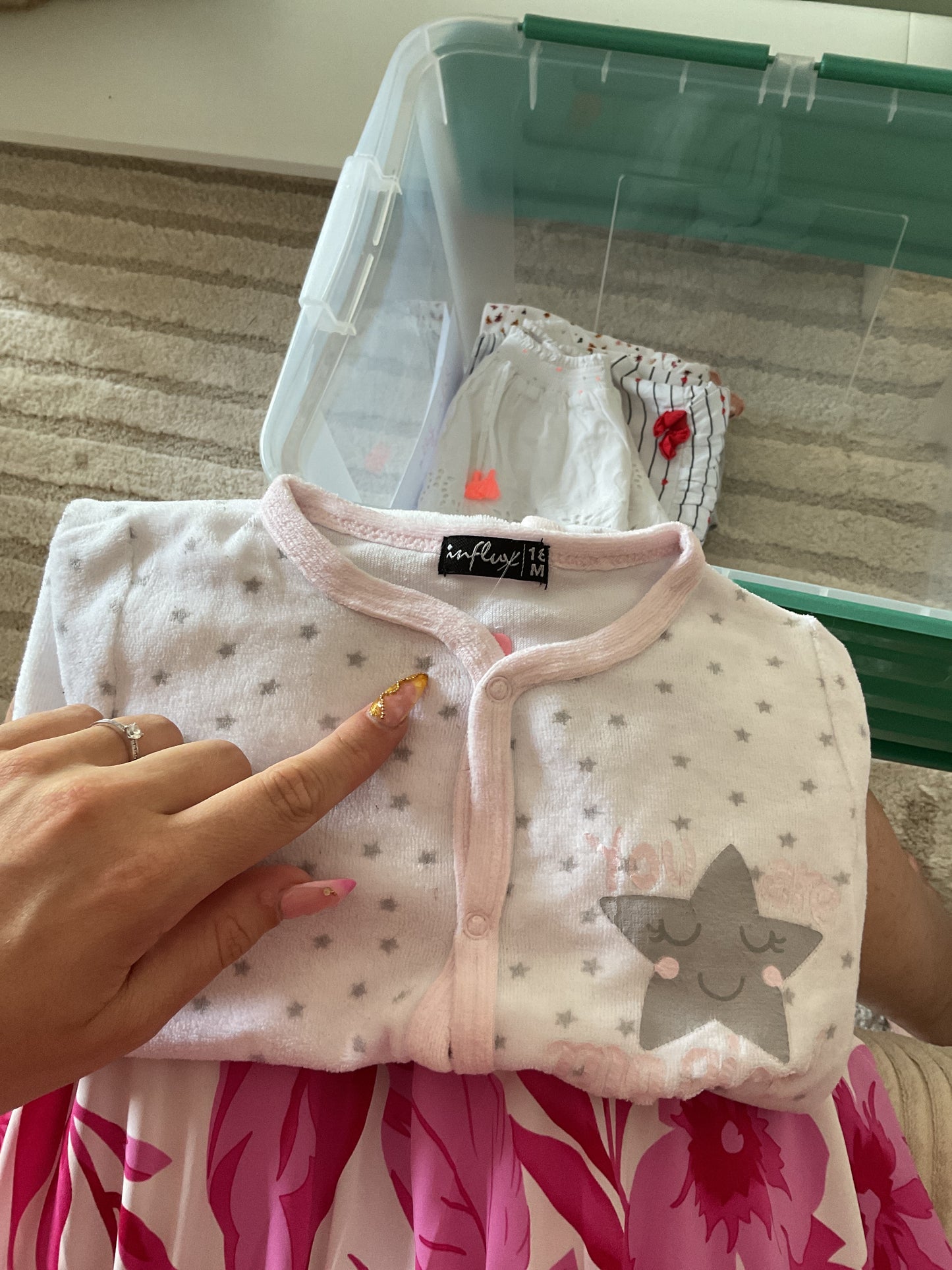 Pyjama velours blanc étoile grise « you are magical » - 18 mois