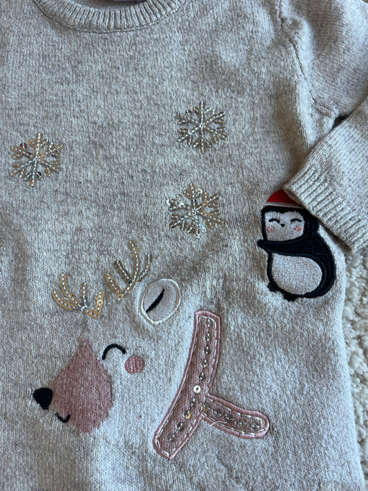 Robe pull beige cerf - 2/3 ans (98 cm)