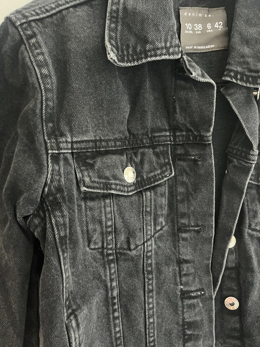 Veste en jean noire avec poches a rabat - 38