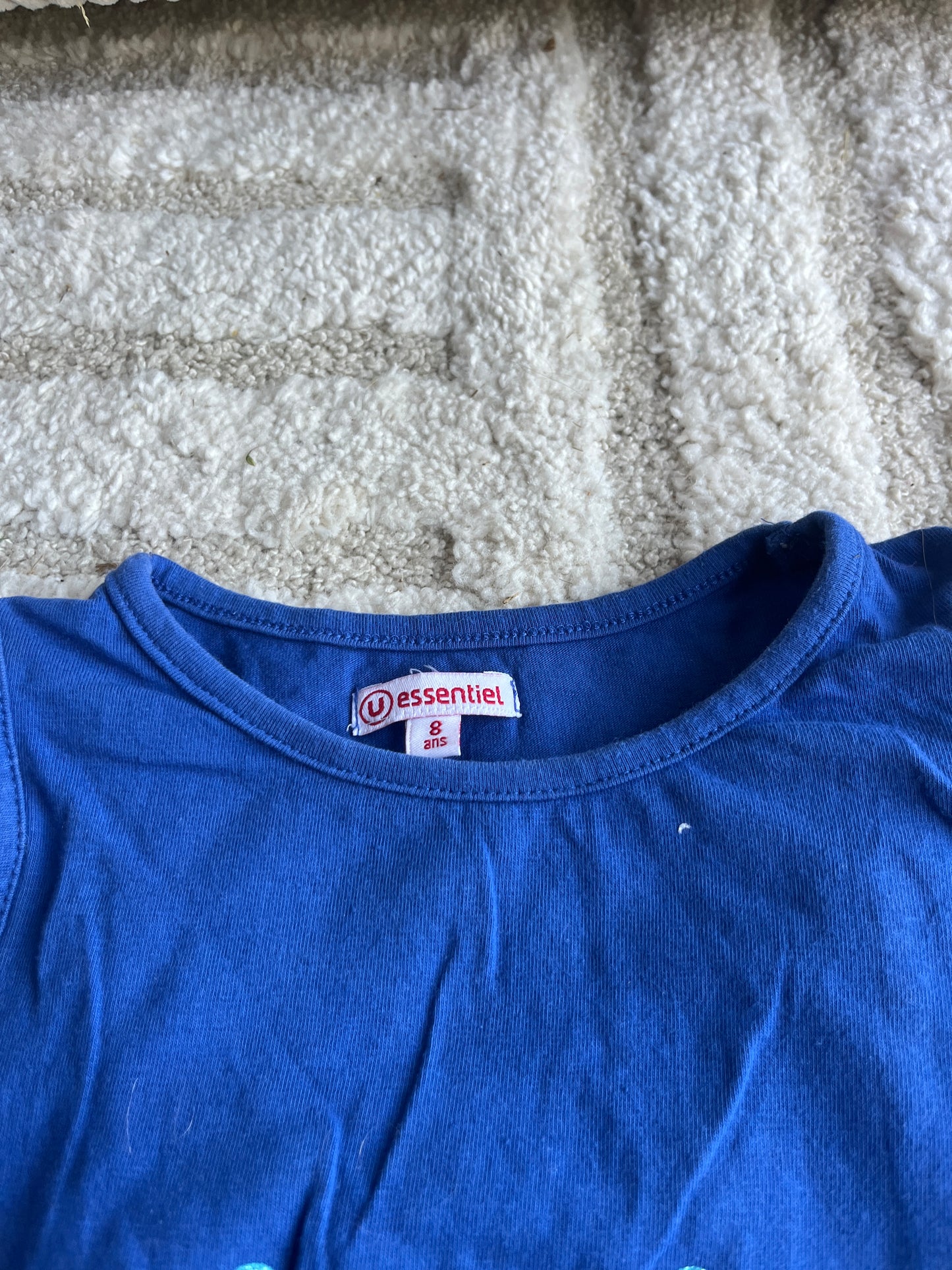Robe été sans manches en jersey bleu « hello summer » - 8 ans