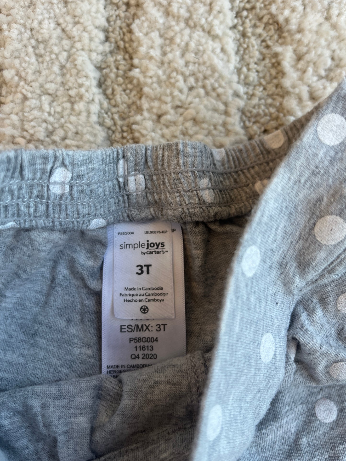 Short en jersey gris à pois blanc Simple Joys - 3 ans