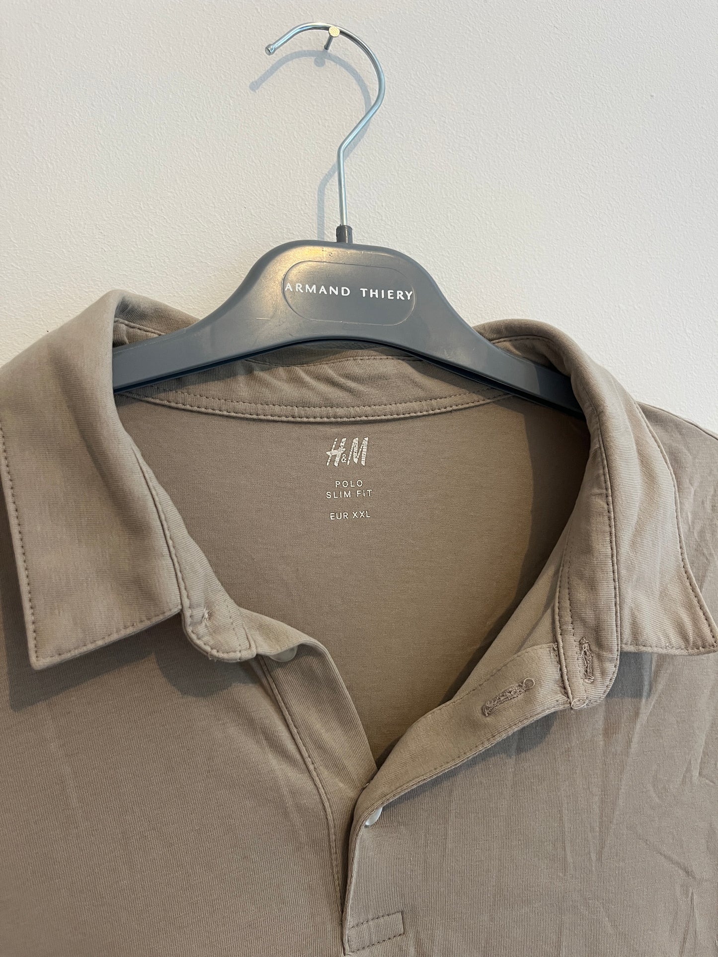 Polo homme beige Slim Fit H&M - XXL