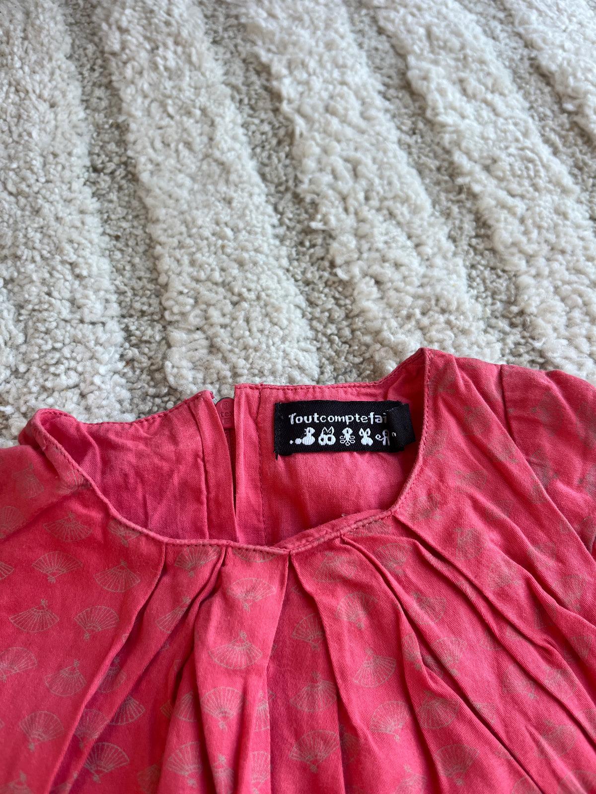 Robe rose motifs coquillages Tout Compte Fait - 3 mois