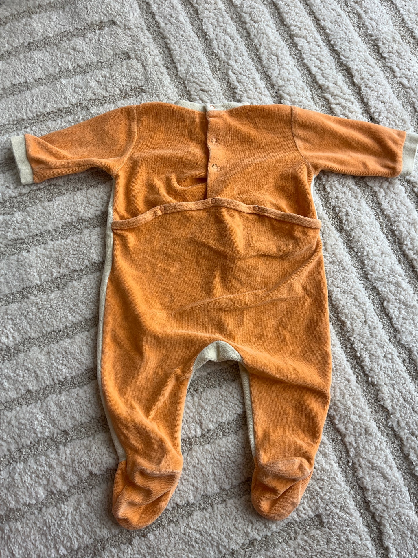 Pyjama velours bicolore orange et jaune Franklin - 6 mois