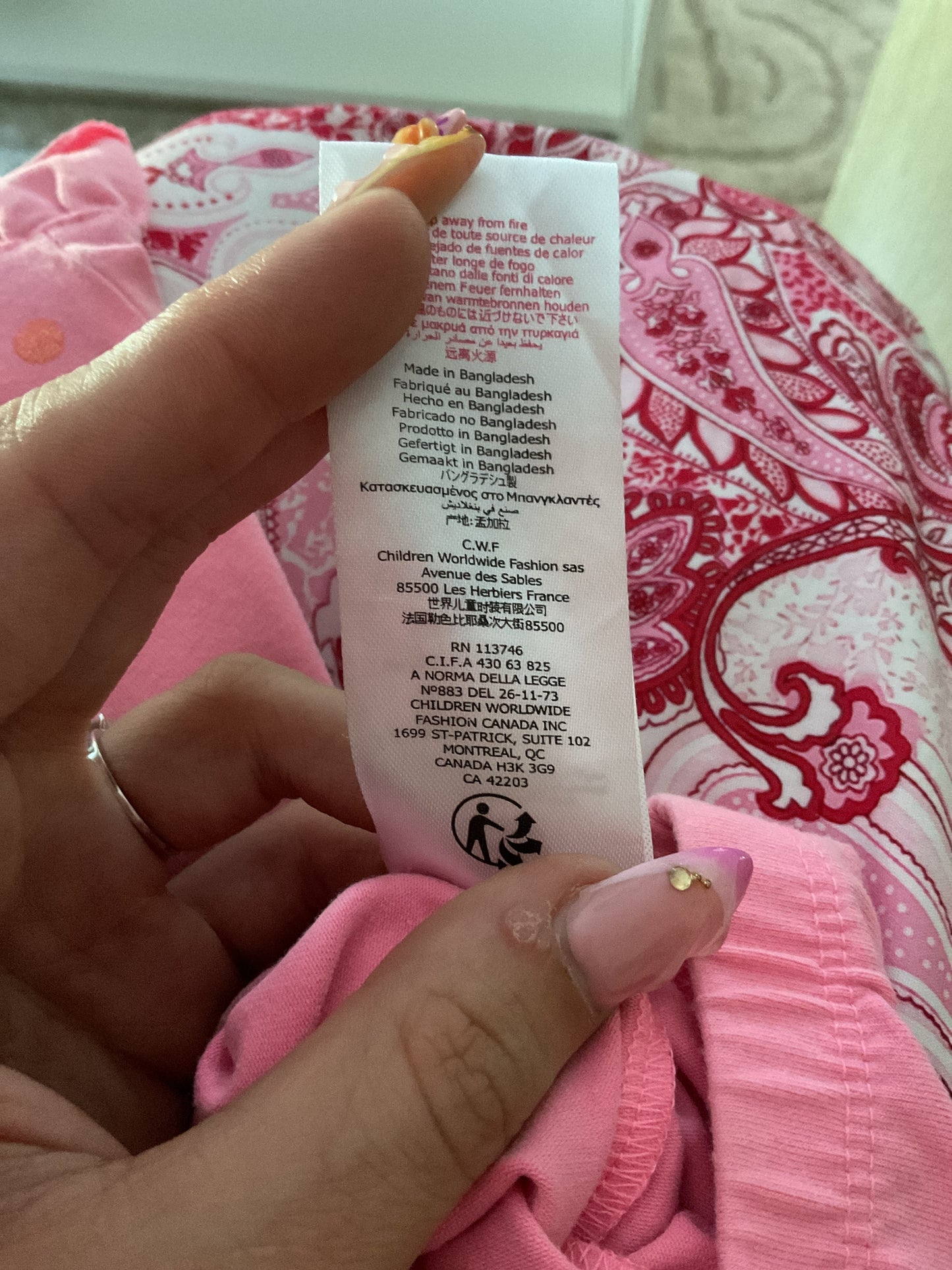 Legging rose avec ourlets évasés BilliBlush - 6 mois