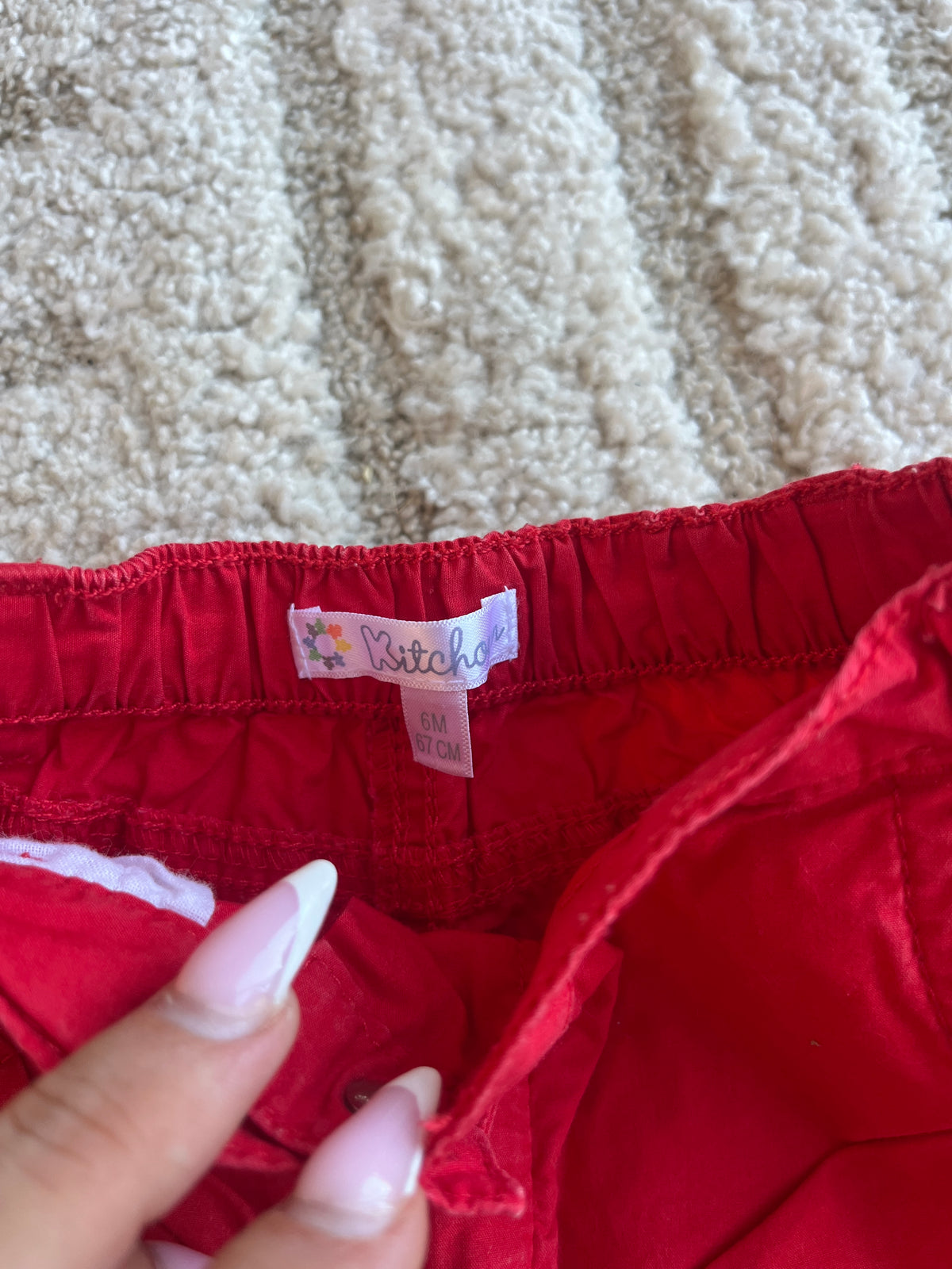 Short rouge Kitchoun - 6 mois