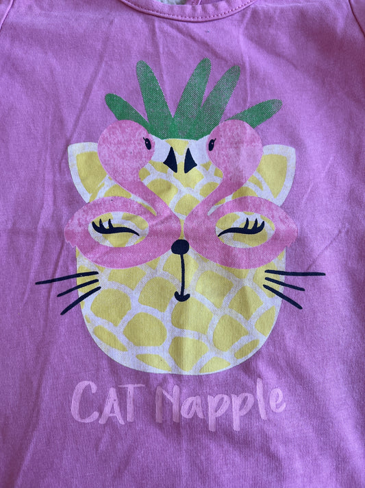 T-shirt à manches courtes rose « catnapple » - 18 mois
