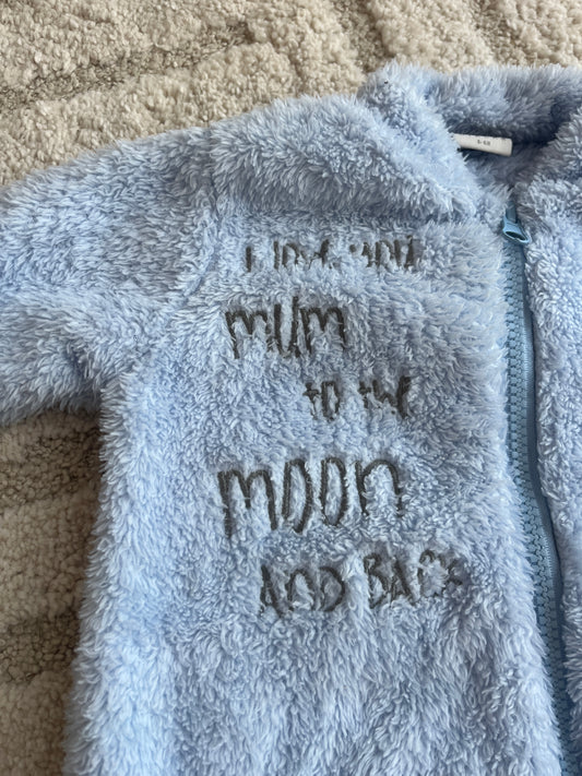 Surpyjama en polaire bleu lapin Diacar - 6 mois