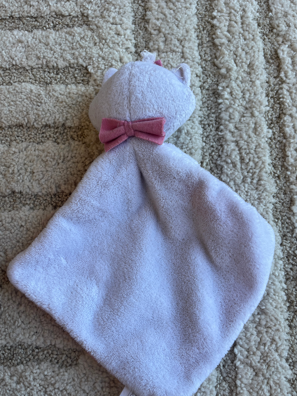 Doudou plat rose et blanc Marie
