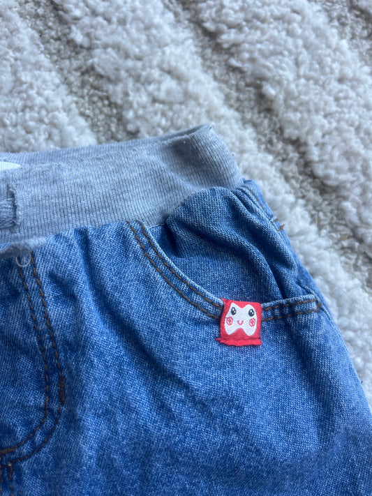 Jean bleu avec ceinture grise DPAM - 6 mois