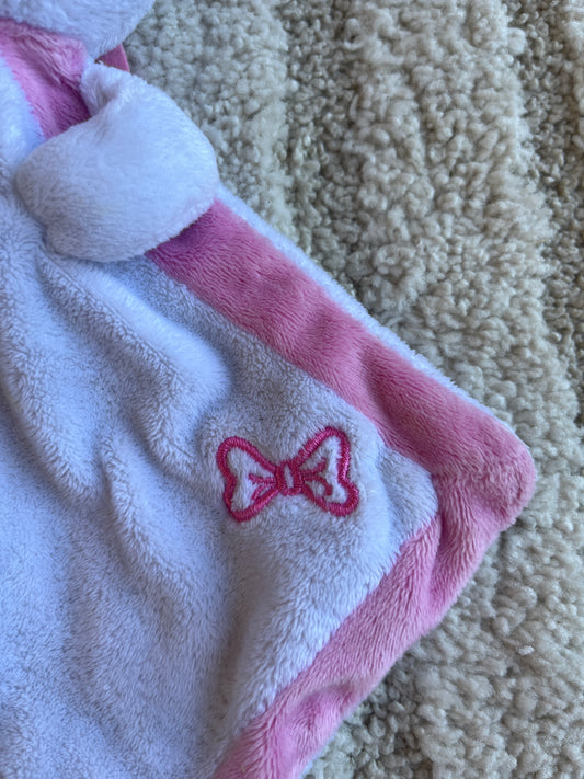 Doudou plat rose et blanc Marie