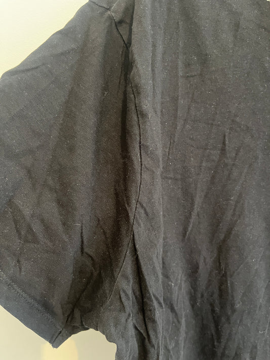 T-shirt à manches courtes noir col V - XL