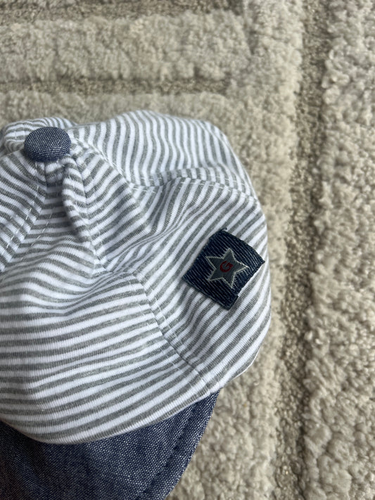 Casquette rayée bleu et blanc - 3/18 mois