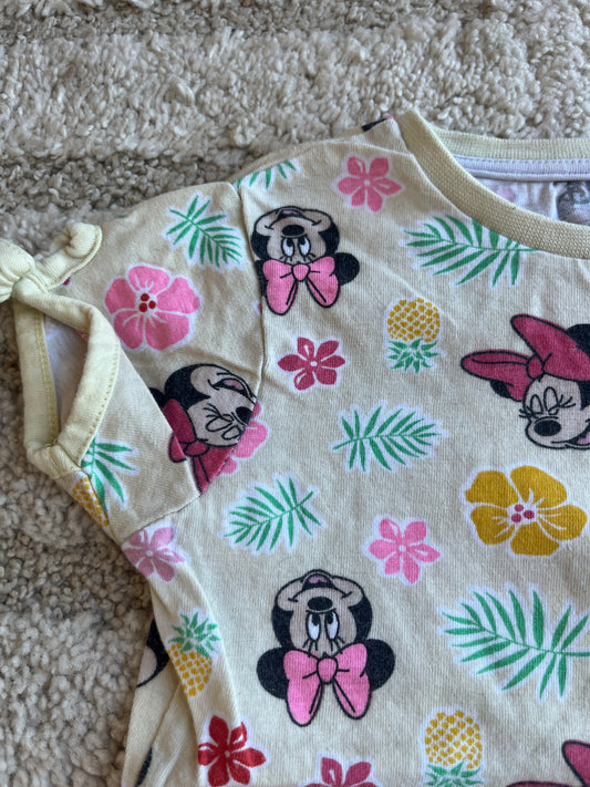 T-shirt à manches courtes jaune pale Minnie - 12/18 mois (86 cm)