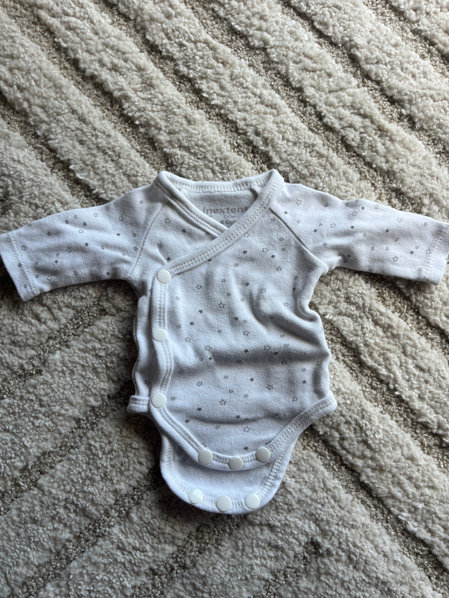 Body manches longues blanc motifs étoiles - prématuré