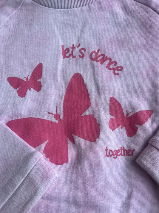 Sweat Ă manches longues mauve motifs papillons - 6 ans