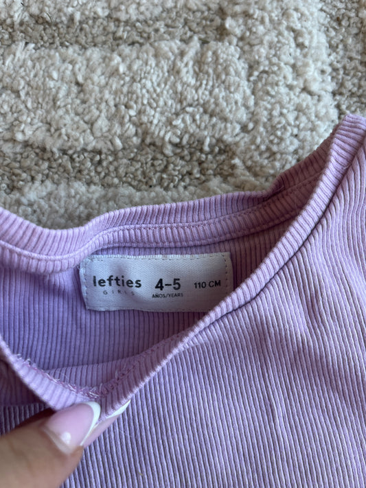 T-shirt à manches courtes côtelé violet Lefties - 4/5 ans (110 cm)