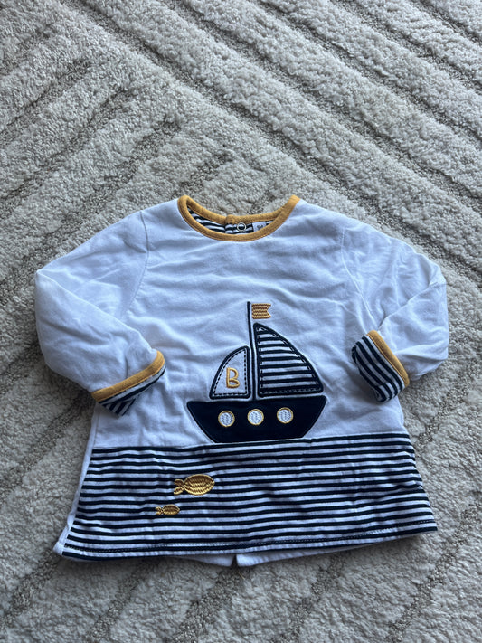 Ensemble 2 pièces épais marinière - 9 mois