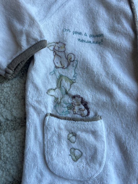 Pyjama velours vintage beige animaux Sergent Major - 6 mois