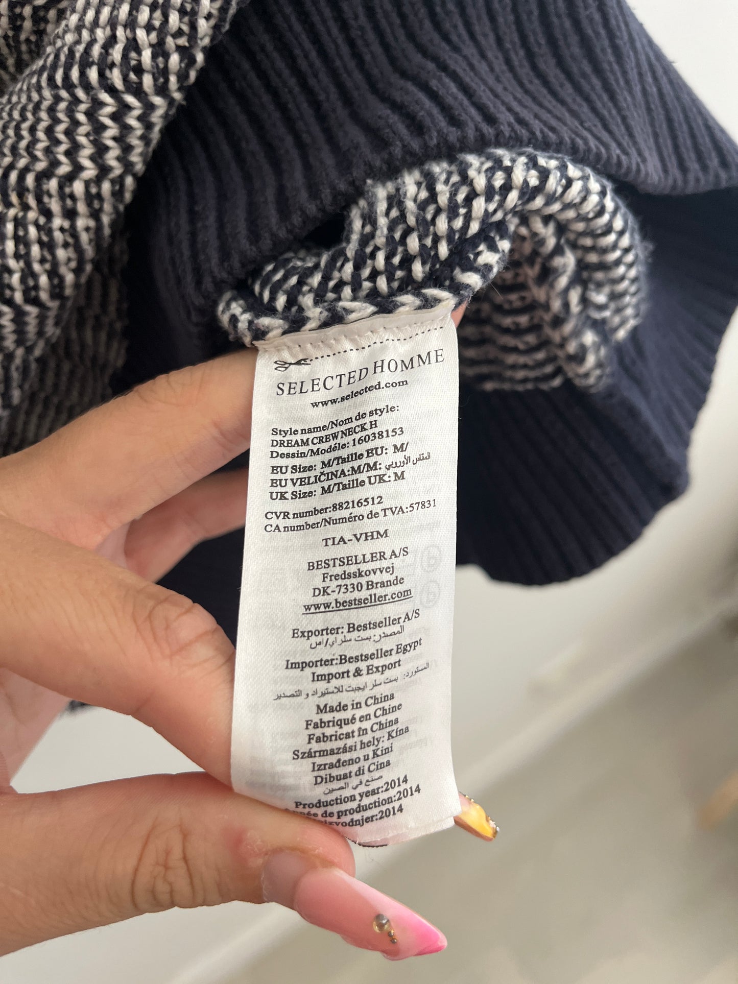 Pull homme bleu et blanc Héritage - M