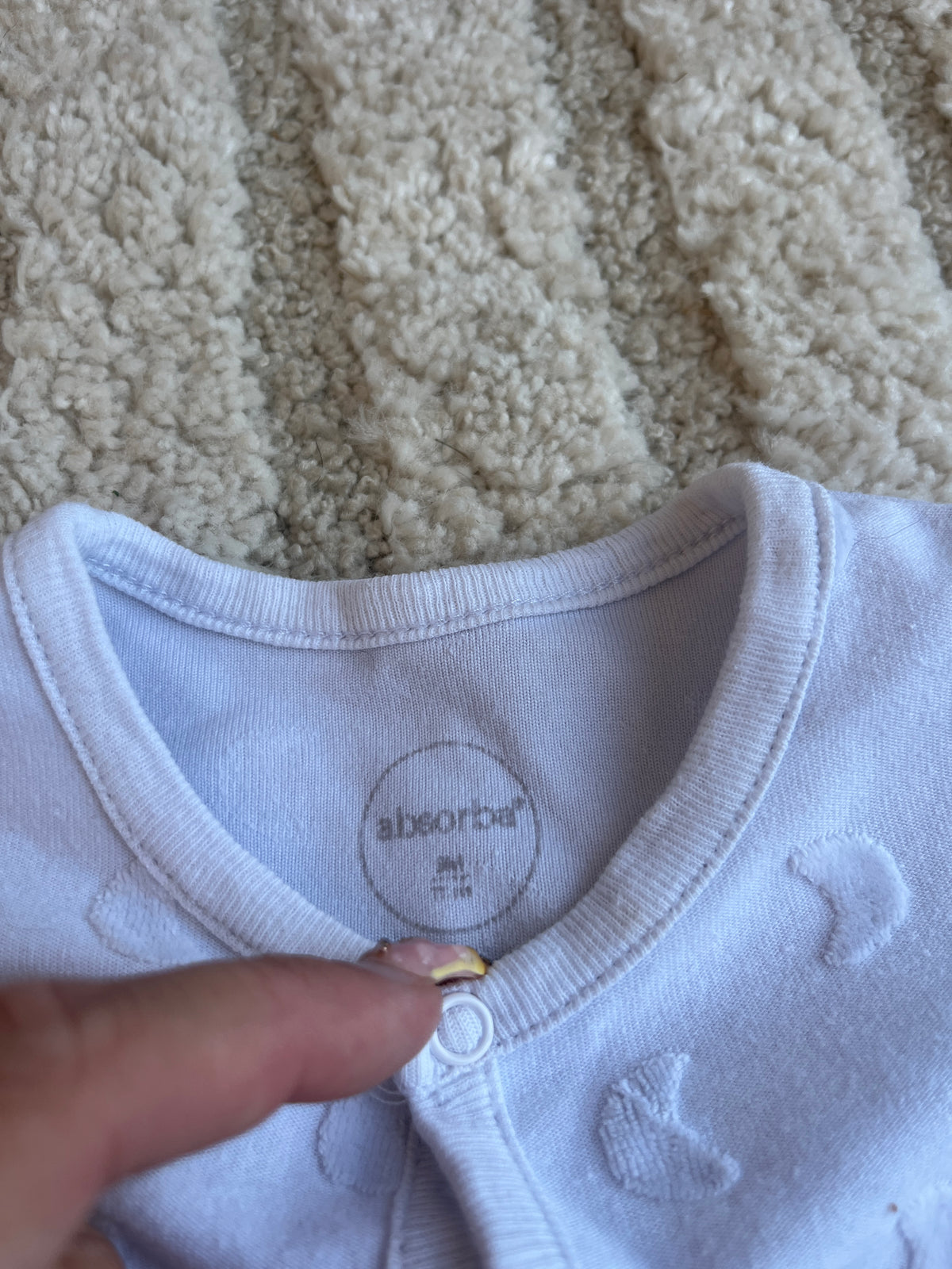 Pyjama léger blanc lunes en relief Absorba - 9 mois