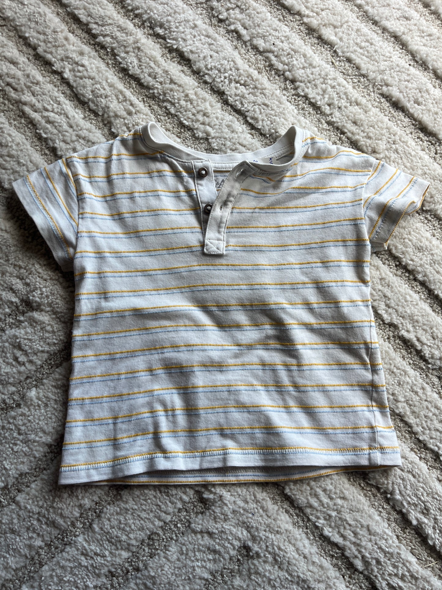 T-shirt à manches courtes rayé orange et bleu - 2/3 ans (92 cm)
