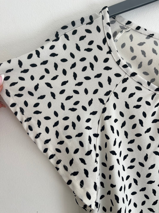 Top à manches courtes blanc et noir H&M - XS