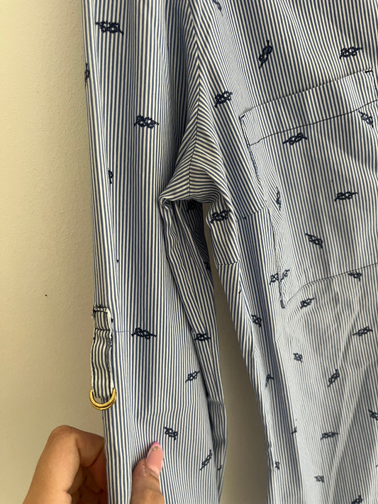 Chemise à manches longues rayée motifs noeuds Zara - S