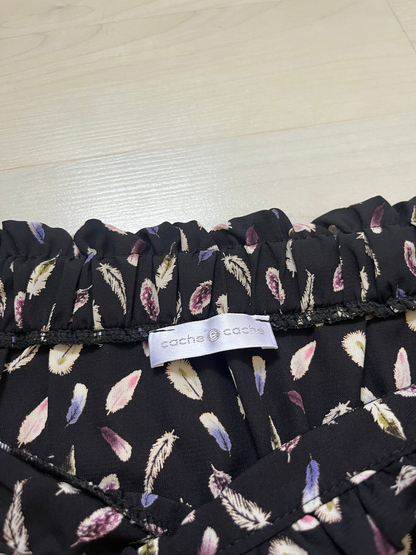 Jupe noire motifs plumes Cache Cache - S/M