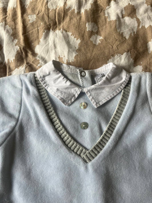Pyjama habillé bleu ciel - naissance