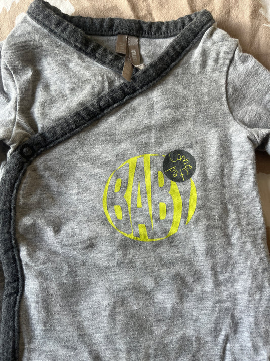 Body manches longues gris chiné « baby connected » - 1 mois