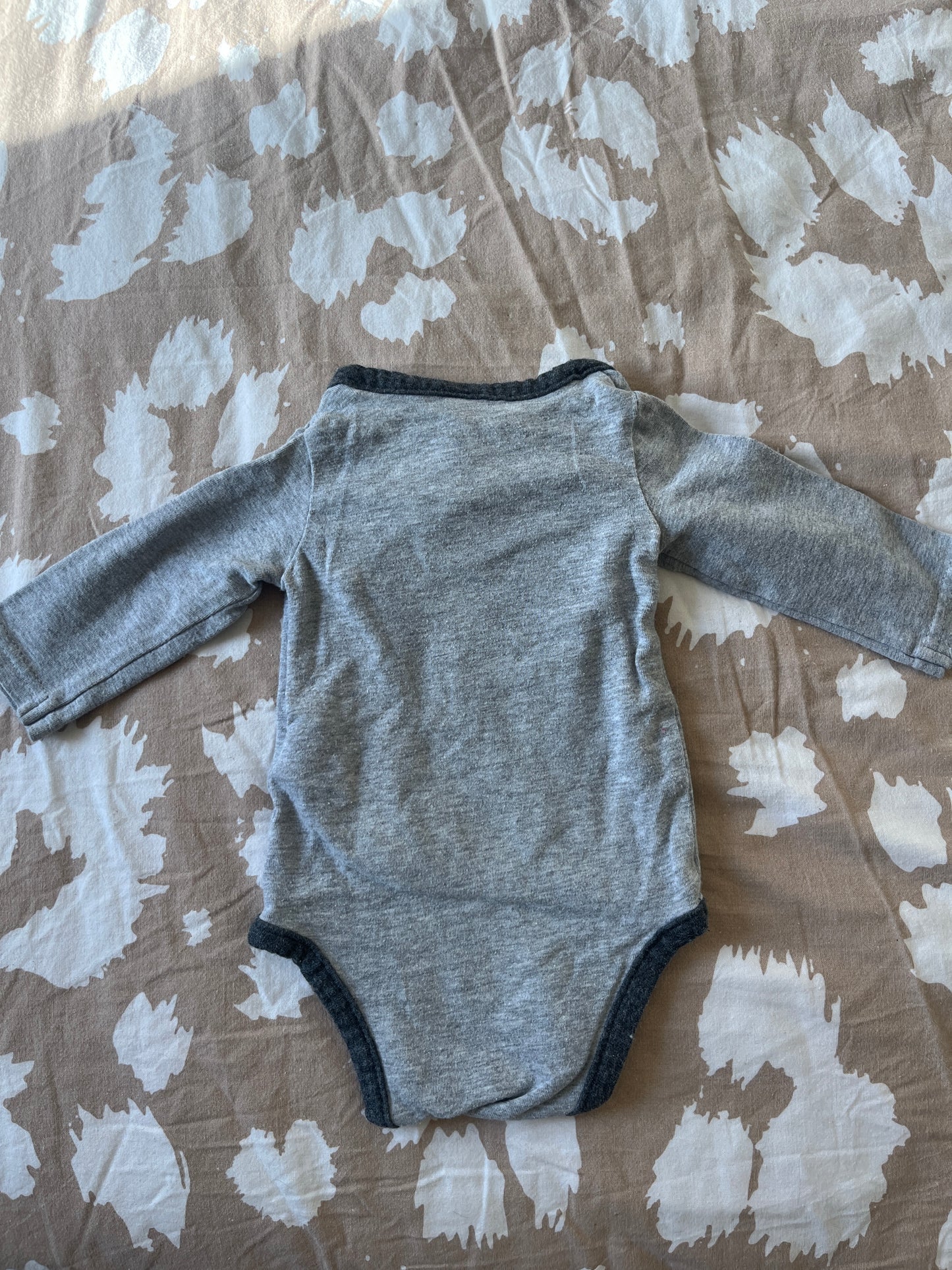 Body manches longues gris chiné « baby connected » - 1 mois