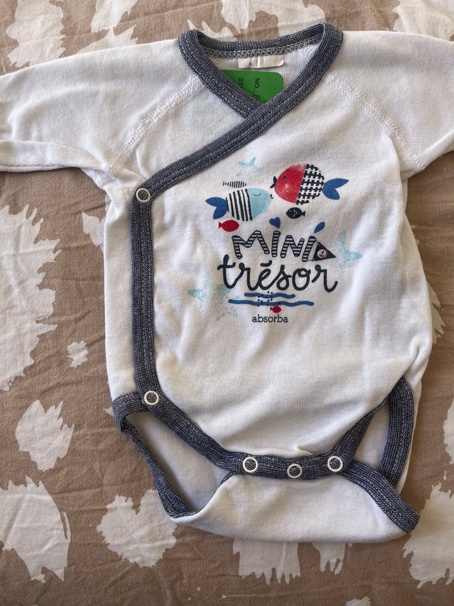 Body manches longues poissons « mini trésor » - 1 mois