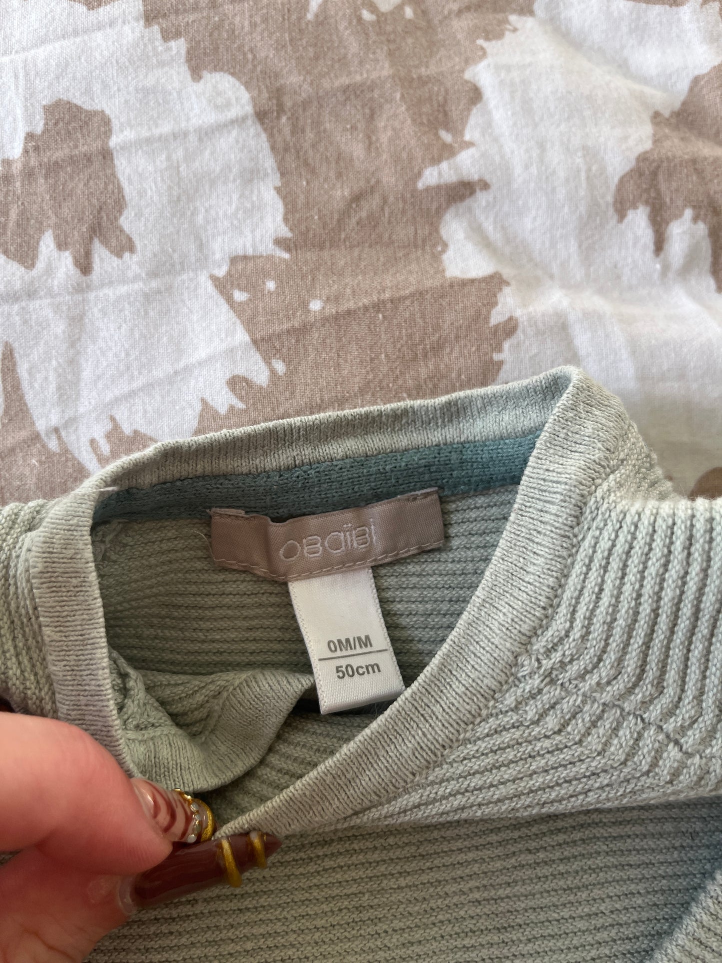 Brassière en maille tricot vert sauge - 0 mois