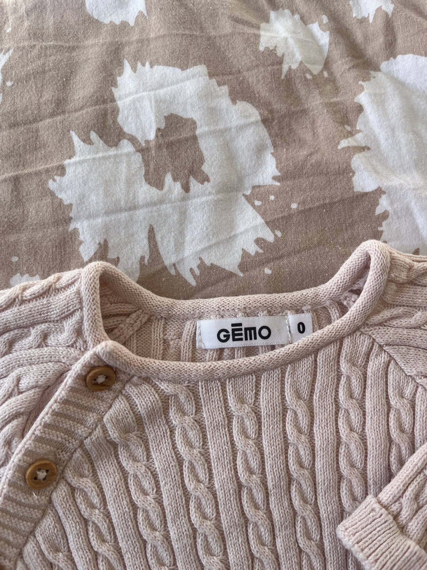 Gilet brassière en maille beige - 0 mois