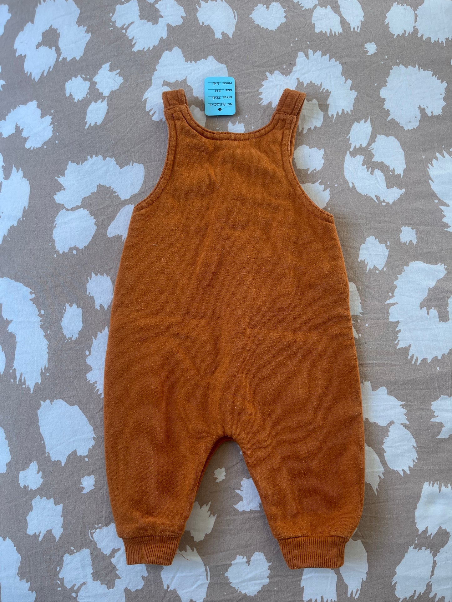 Salopette en jersey camel « Hello » - 3 mois