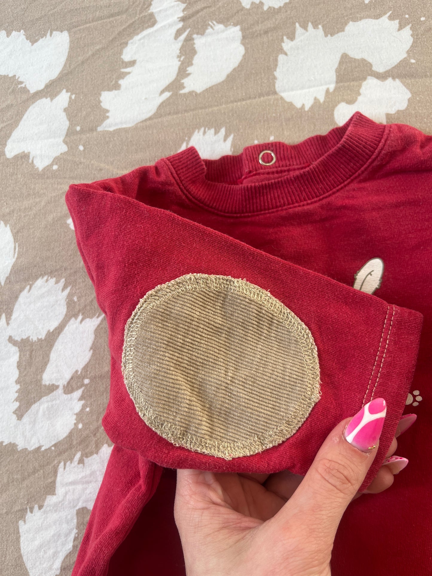 Pull à manches longues rouge « Teddy and bunny » - 3 mois