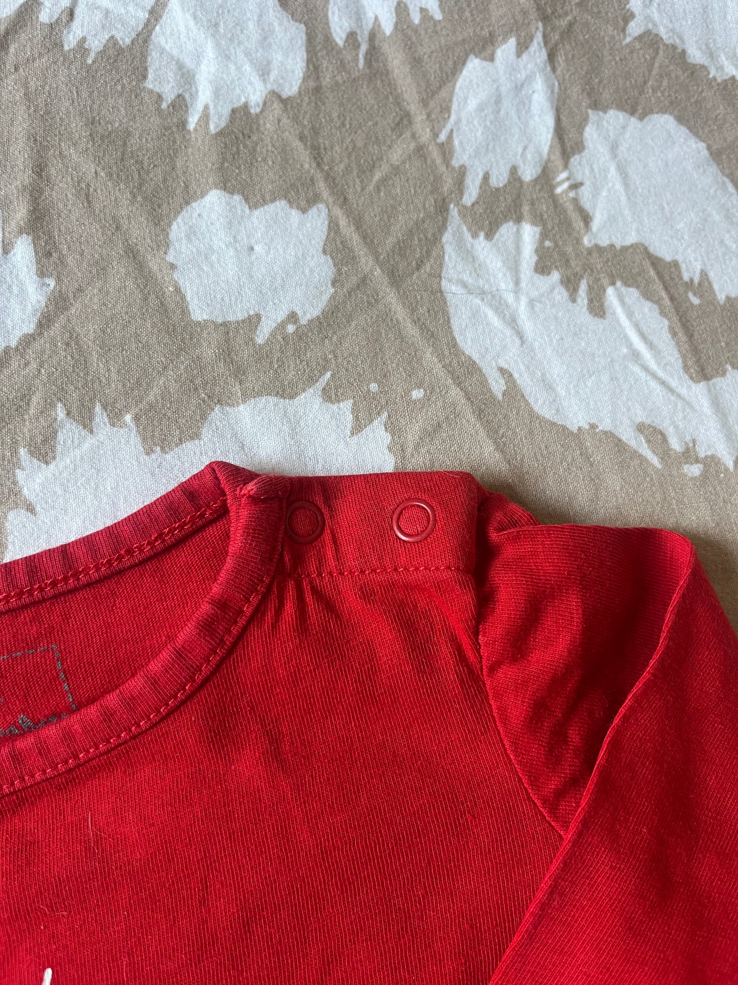 T-shirt à manches longues rouge « mini astronaute » - 6 mois