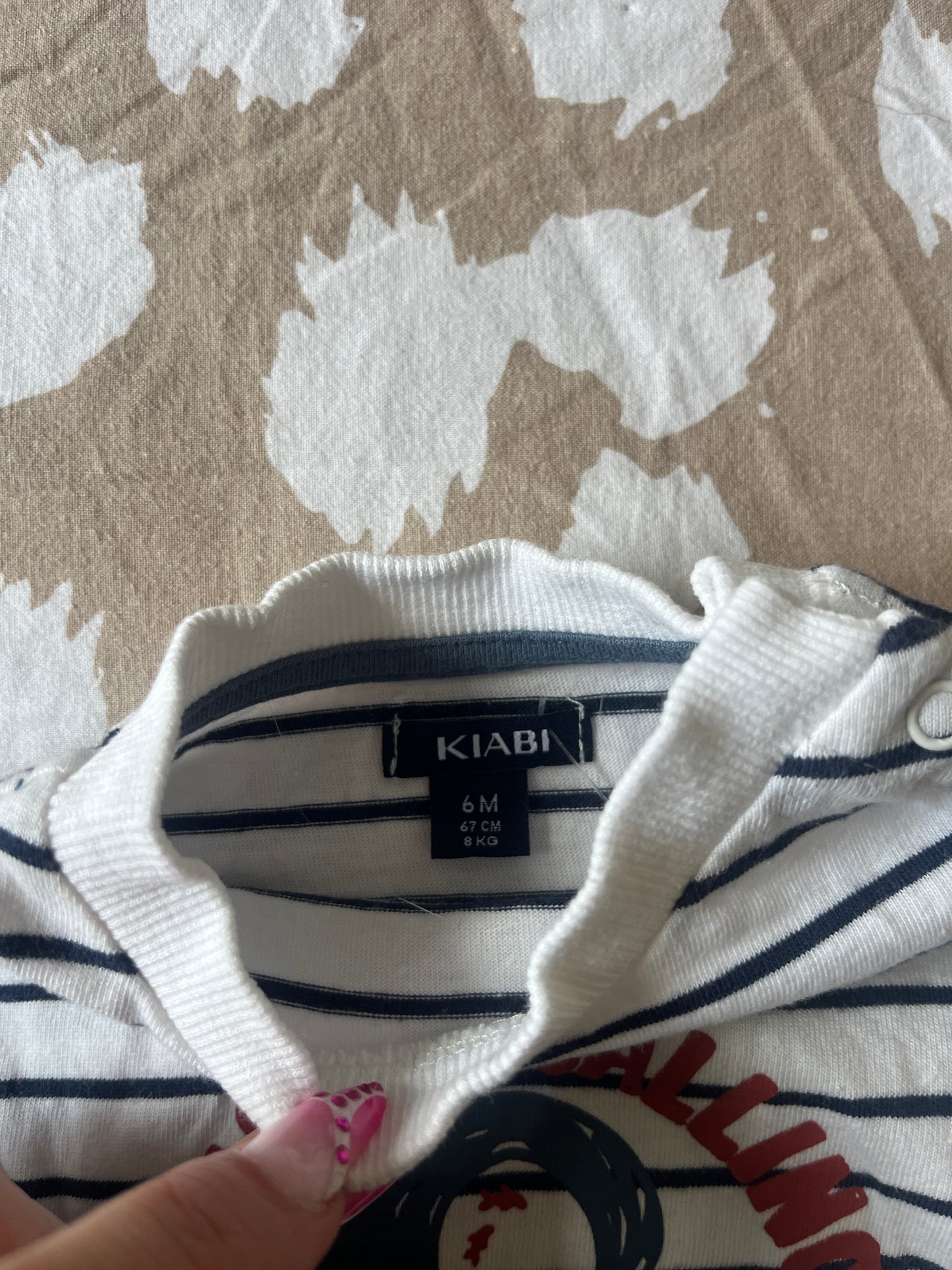T-shirt à manches longues rayé « ocean’s calling » - 6 mois