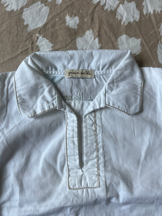 Chemise à manches courtes blanche Grain de Blé - 6 mois