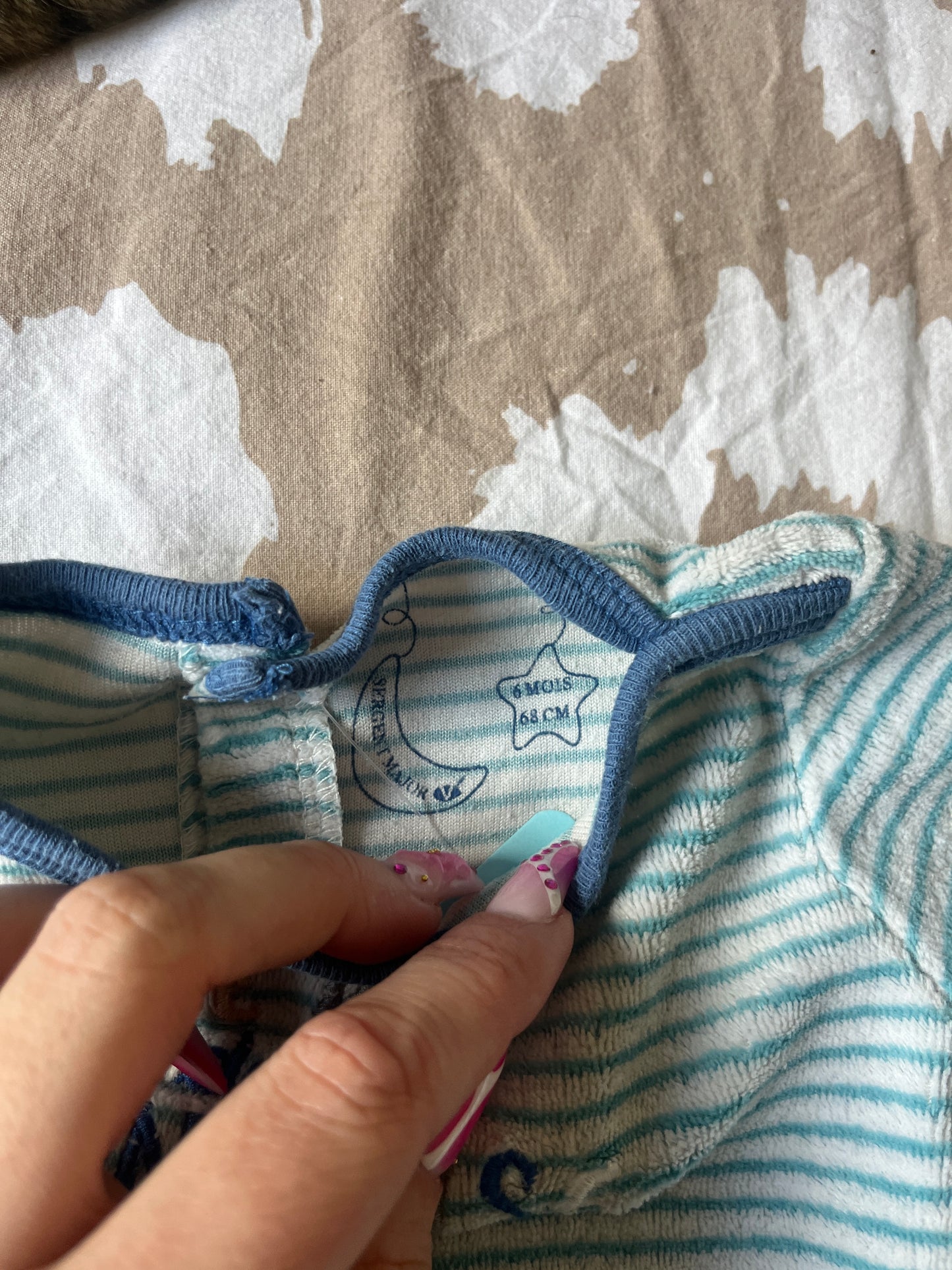Pyjama en velours pingouin Sergent Major - 6 mois