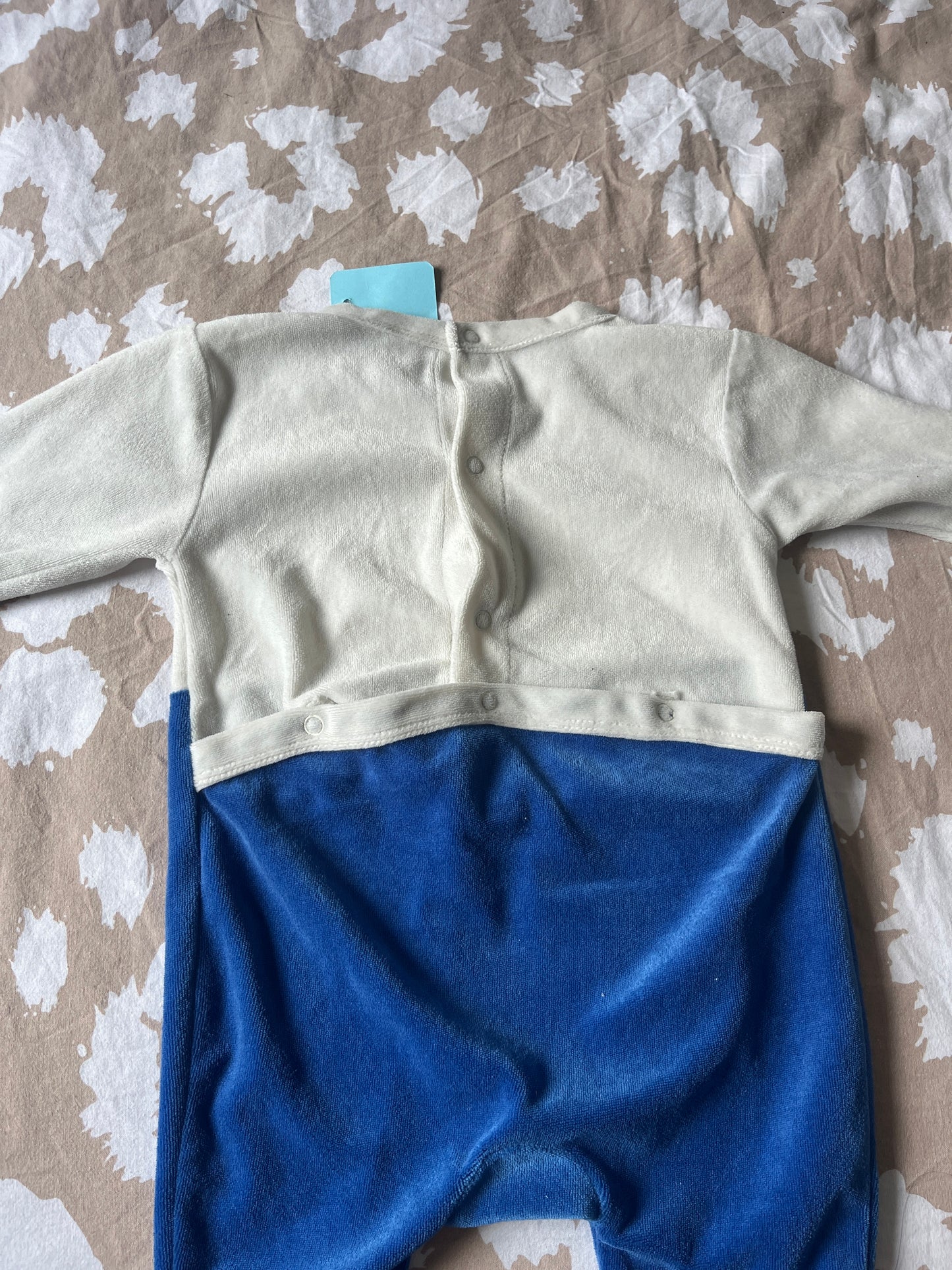 Pyjama en velours bicolore « cute baby » - 6 mois