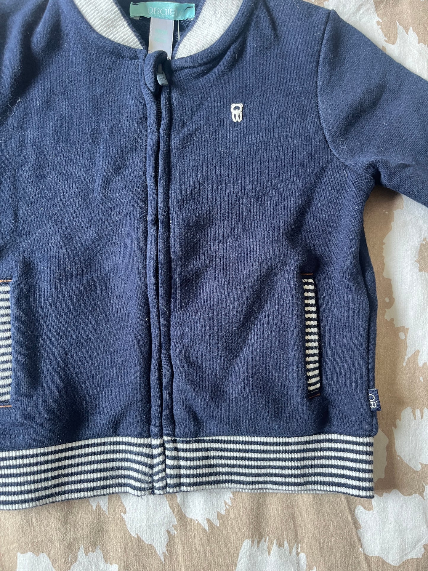 Gilet à zip bleu marine Obaïbi - 6 mois
