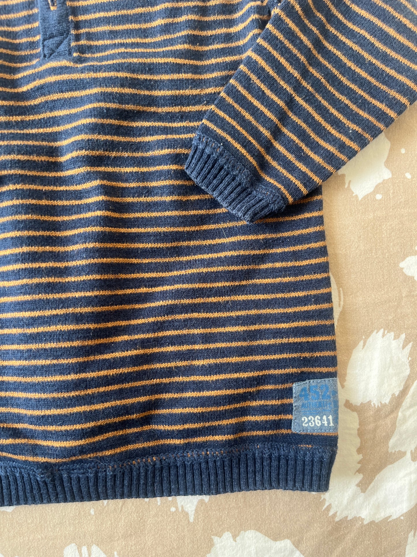 Pull à manches longues rayé marron et bleu L.O.G.G - 9 mois