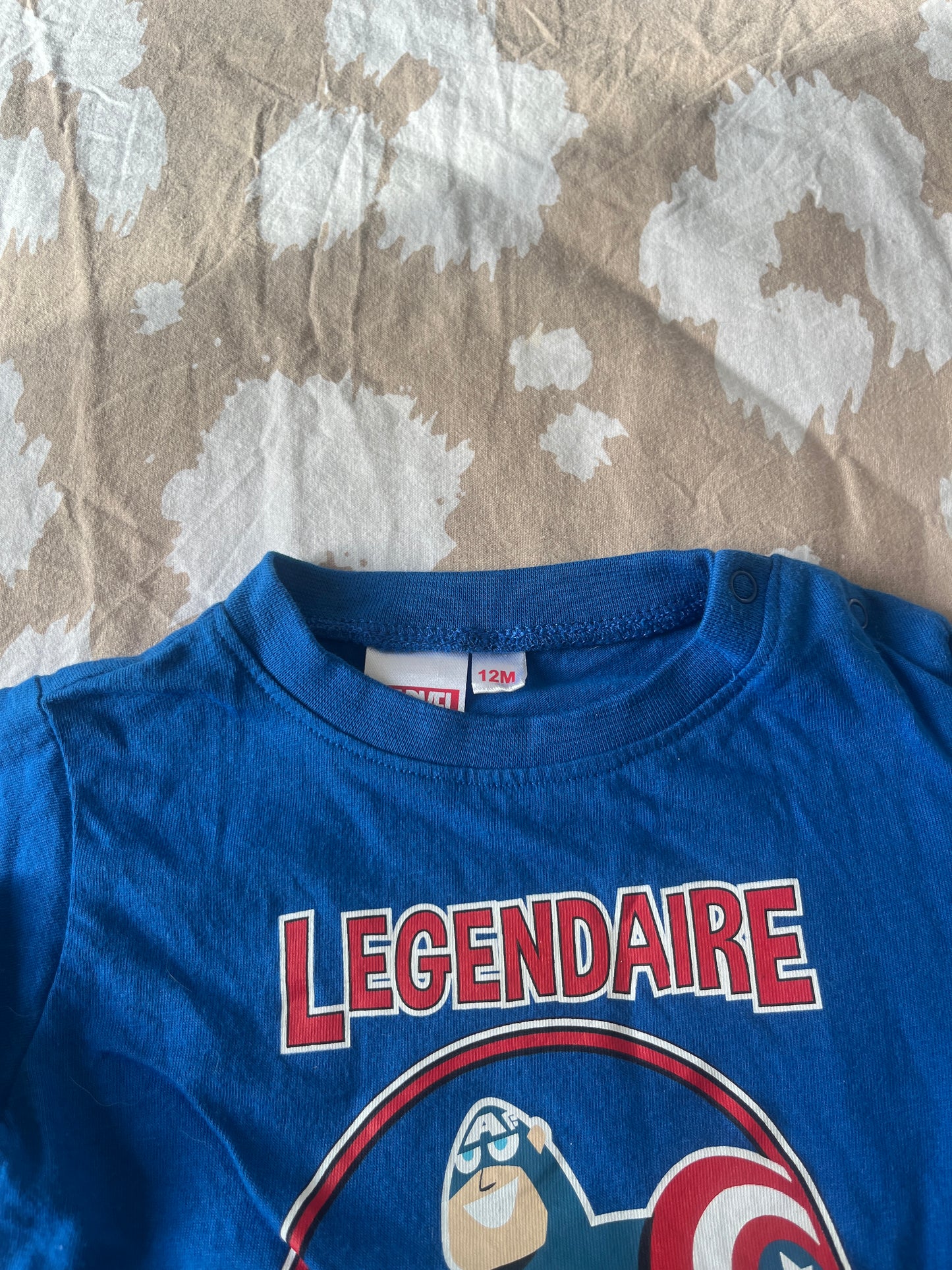 T-shirt à manches courtes bleu Marvel - 12 mois