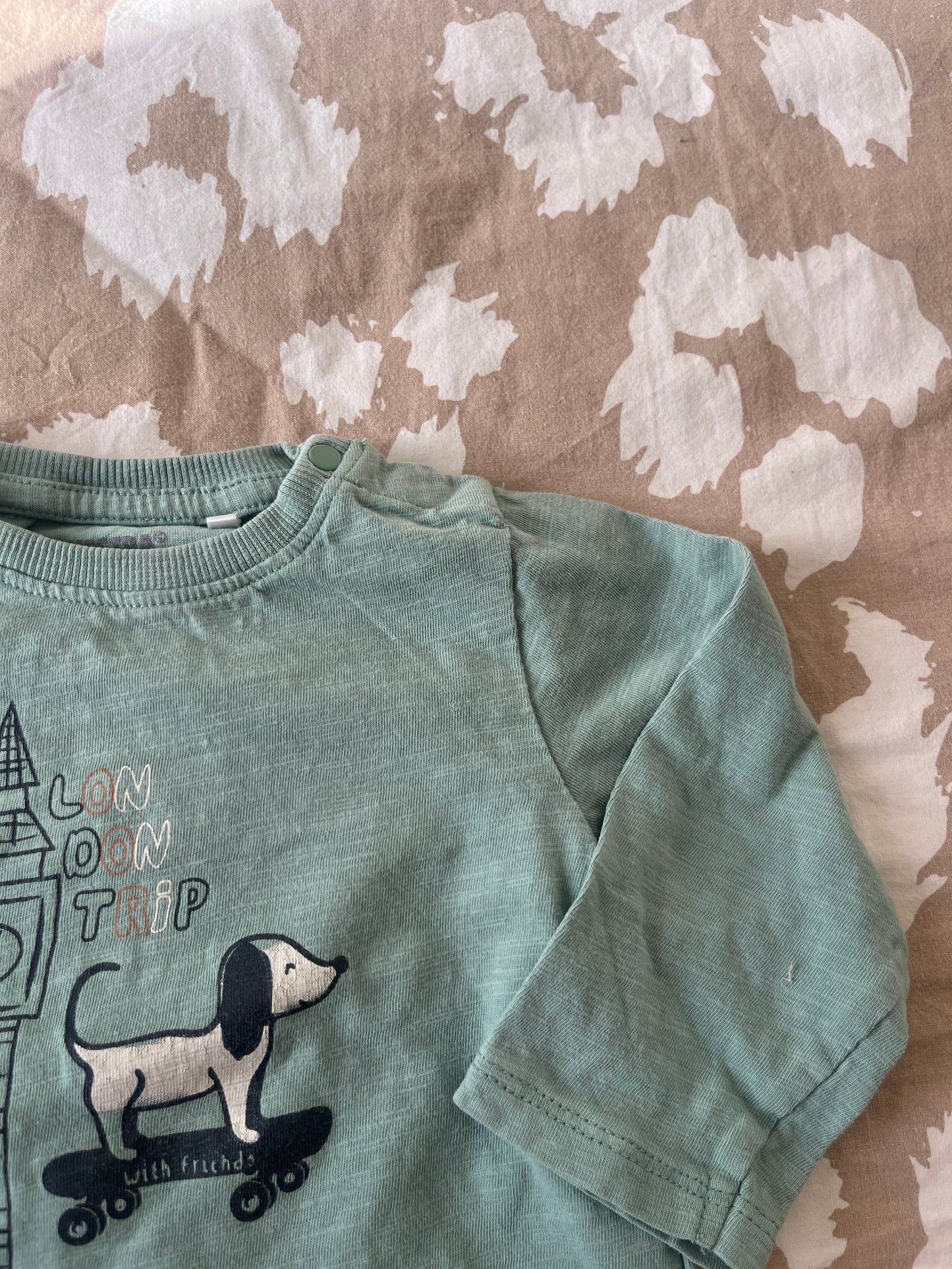 T-shirt à manches longues vert Londres - 12 mois