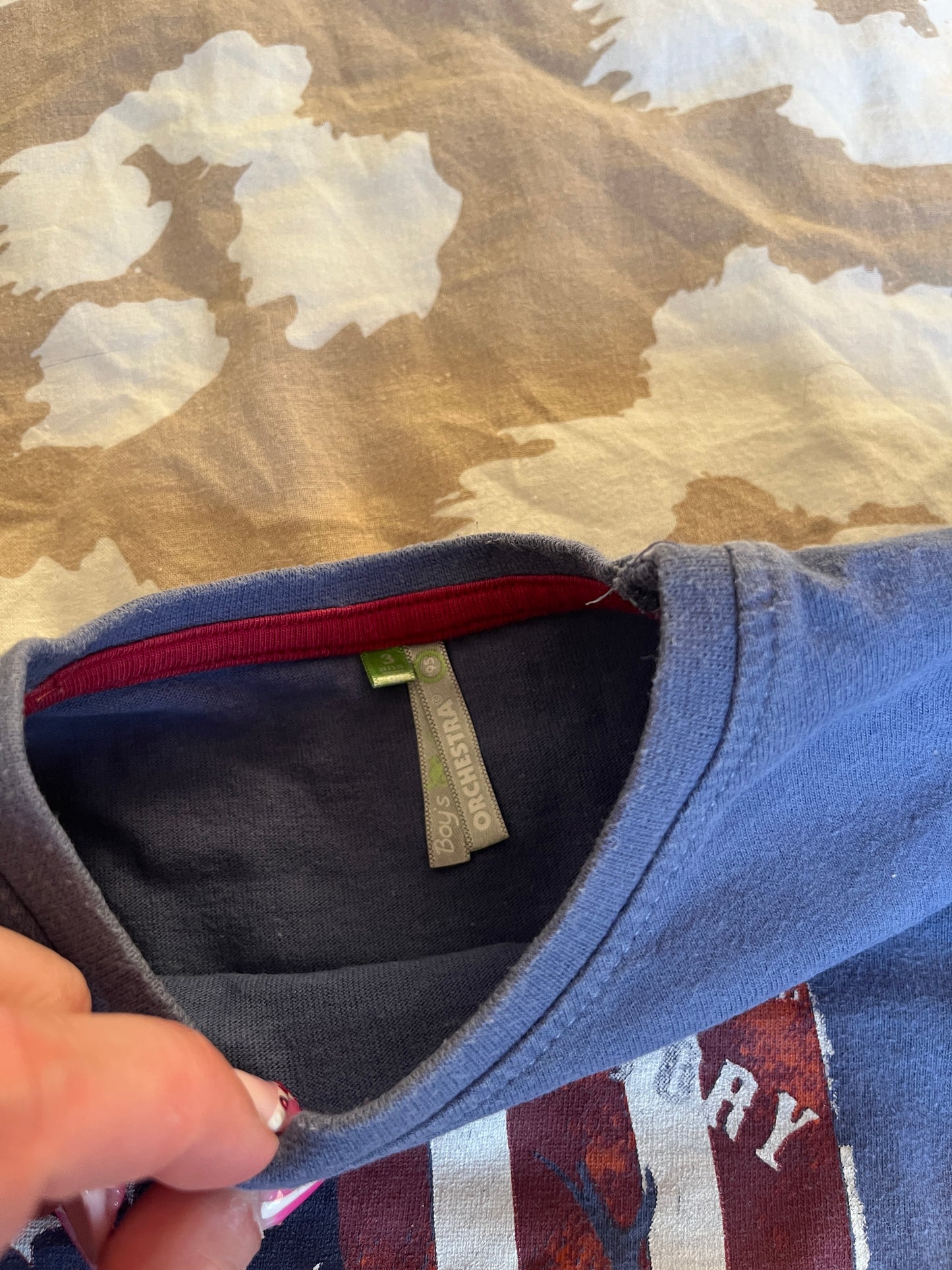 T-shirt à manches longues bleu motifs américains - 3 ans