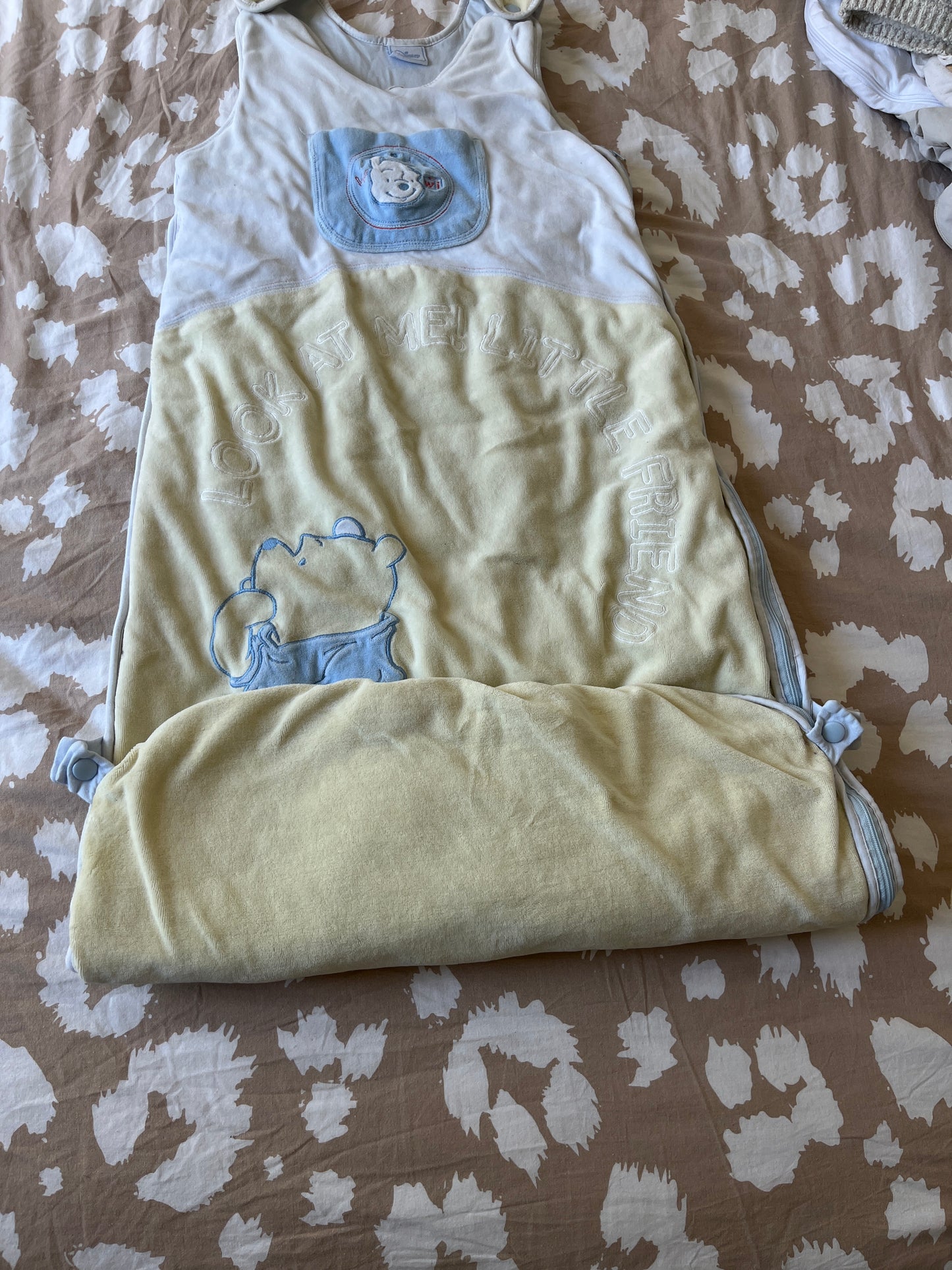 Gigoteuse velours jaune et blanche Winnie - 18/36 mois (105cm)