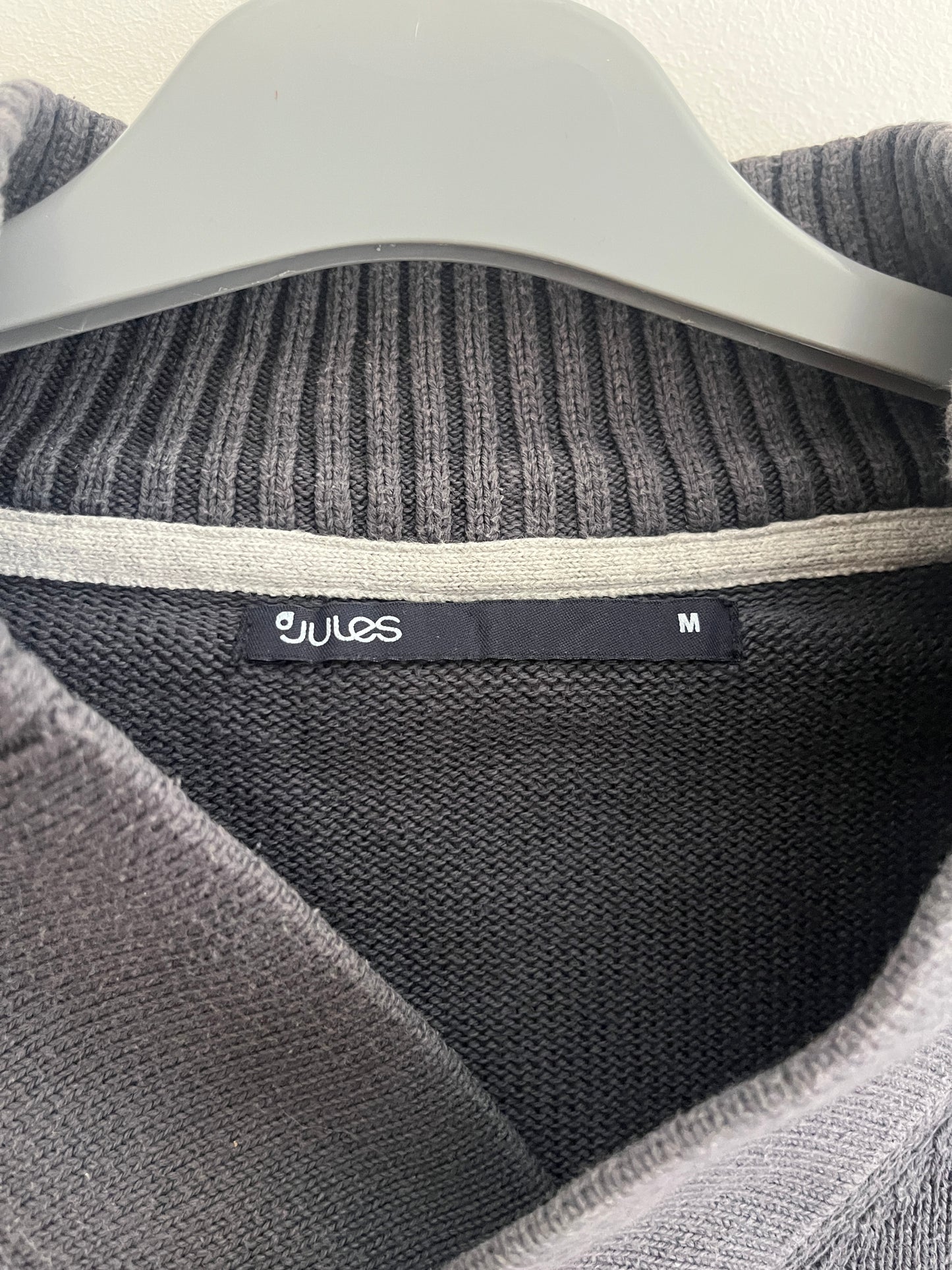 Pull à manches longues gris avec gros col Jules - M