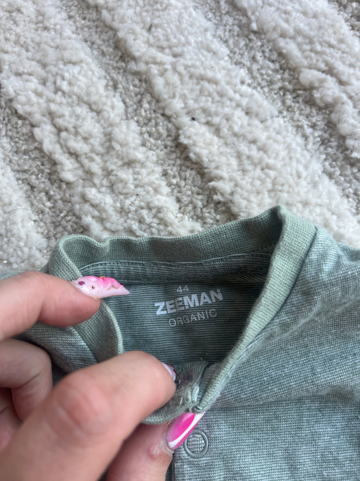 Pyjama sans pieds vert chiné - prématuré (44cm)